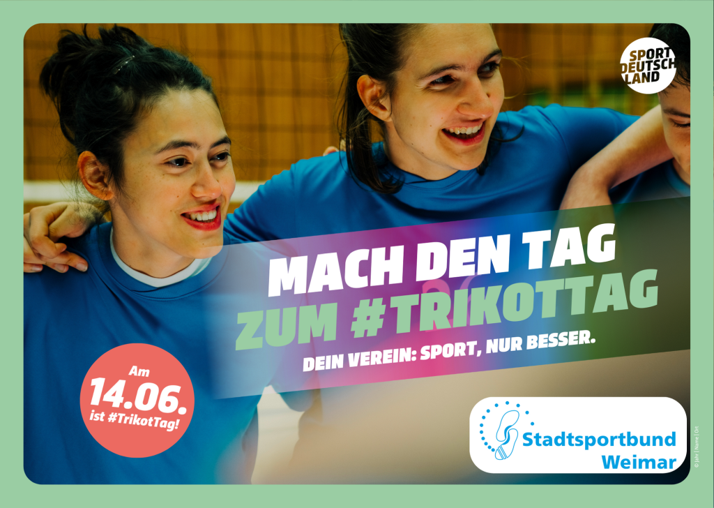 Weimarer Sportler:innen in ihren Vereinsfarben: Erster bundesweiter Trikottag am 14. Juni 2023