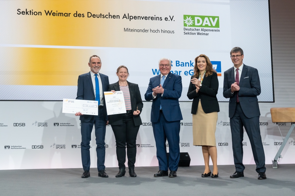 Preisverleihung Sterne des Sports: Die Kletterer aus Weimar sicherten sich Platz 4 (Foto: © BVR / DOSB)